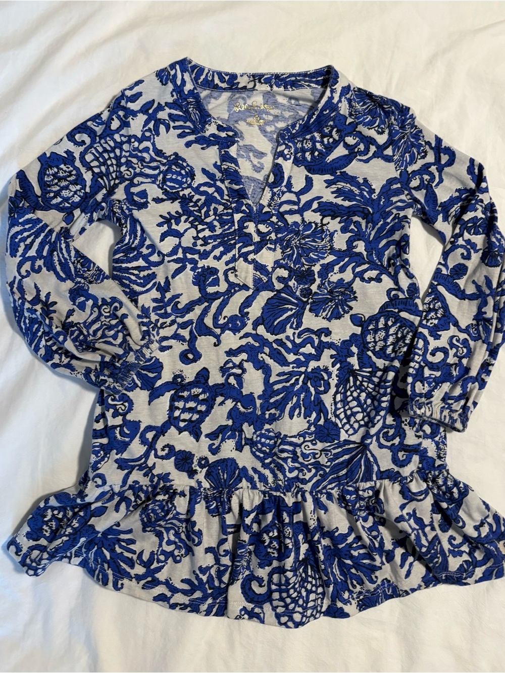 Lilly Pulitzer Alyssa Long Sleeve Dress in Deeper Coconut Ride With Me